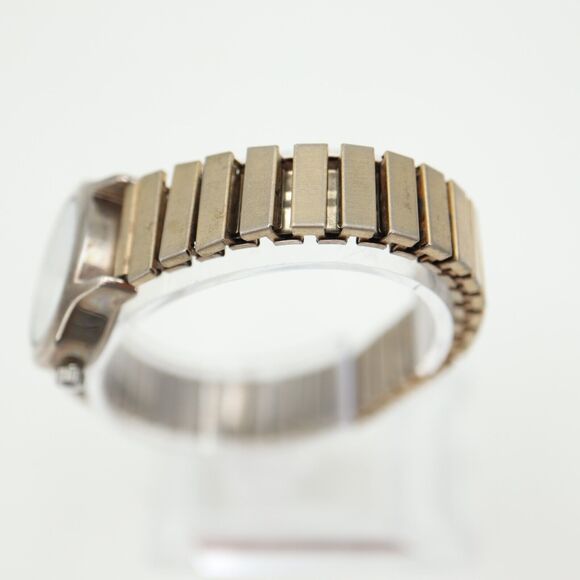 Timex Womens Watch Silver Tone 25mm White Dial Gold Stretch Band w New Battery - Picture 12 of 14
